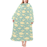 Tea pots Pattern Print Design 02 Blanket Robe with Sleeves