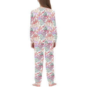 Coral Reef Pattern Print Design 03 Kids' Boys' Girls' All Over Print Pajama Set