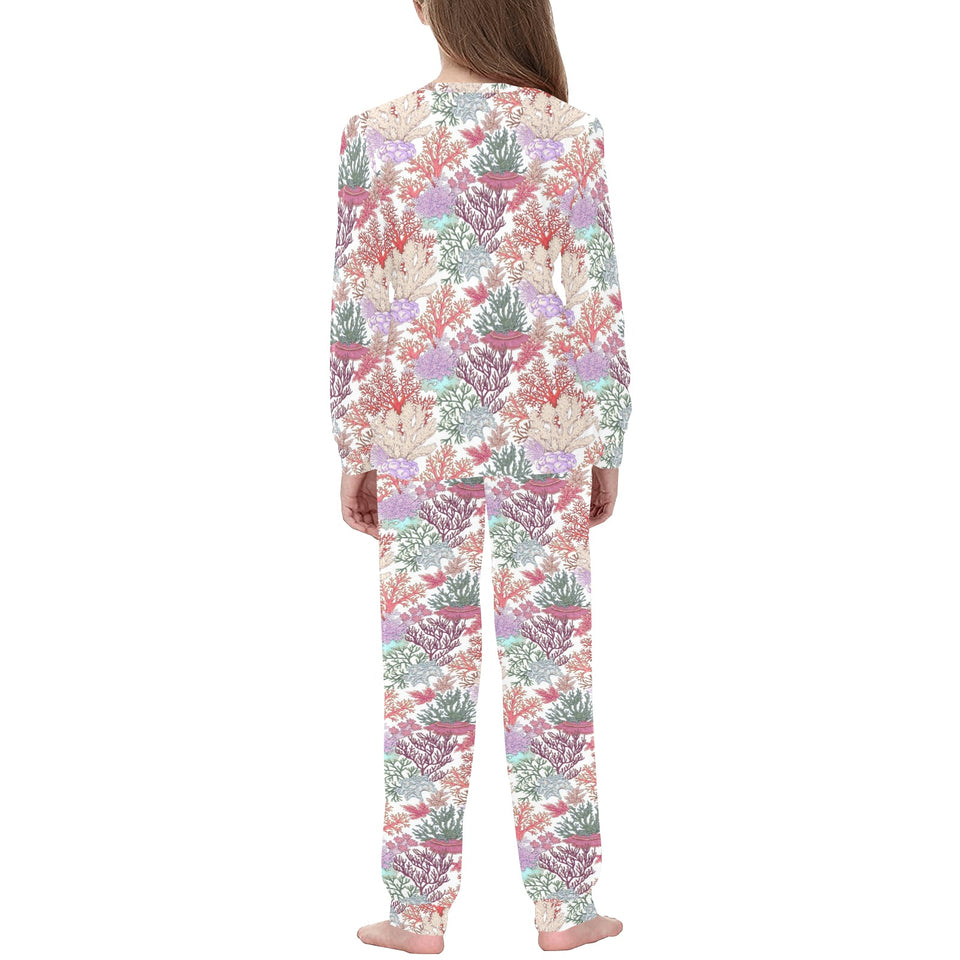 Coral Reef Pattern Print Design 03 Kids' Boys' Girls' All Over Print Pajama Set