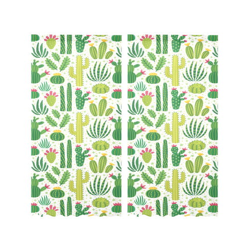 Cactus pattern copy Gauze Curtain