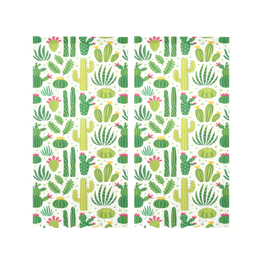 Cactus pattern copy Gauze Curtain