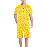 Sausage Pattern Print Design 01 Men's V-Neck Short Pajama Set