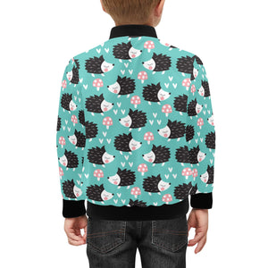 Hedgehog Pattern Print Design 03 Kids' Boys' Girls' Bomber Jacket