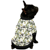 Canabis Marijuana Weed Pattern Print Design 05 All Over Print Pet Dog Round Neck Fuzzy Shirt