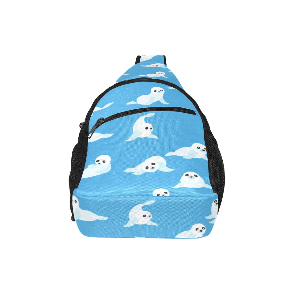 Cute sea lion seal pattern background All Over Print Chest Bag