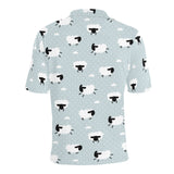 Sheep polka dot cloud pattern Men's All Over Print Polo Shirt