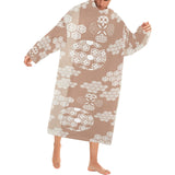 Beautiful hexagon japanese pattern Blanket Robe with Sleeves