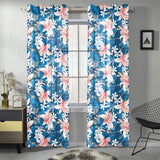 Hibiscus Pattern Print Design 02 Gauze Curtain