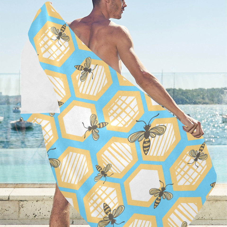 Bee honeycomb pattern Beach Towel