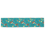 Hedgehog Pattern Print Design 01 Table Runner