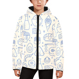 Cute sushi icon pattern Kids' Boys' Girls' Padded Hooded Jacket