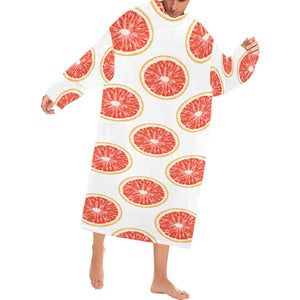 Grapefruit pattern Blanket Robe with Sleeves