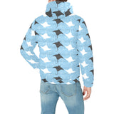 Stingray Pattern Print Design 03 Men's Padded Hooded Jacket