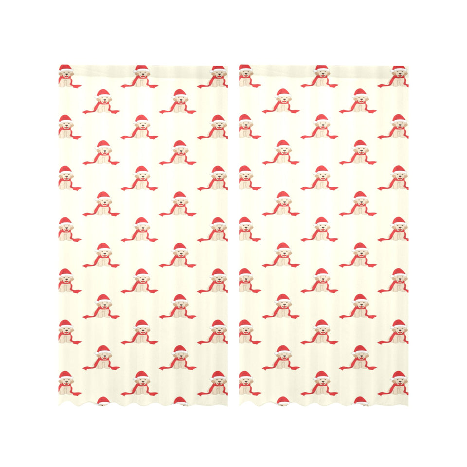 Golden Retriever Pattern Print Design 01 Gauze Curtain