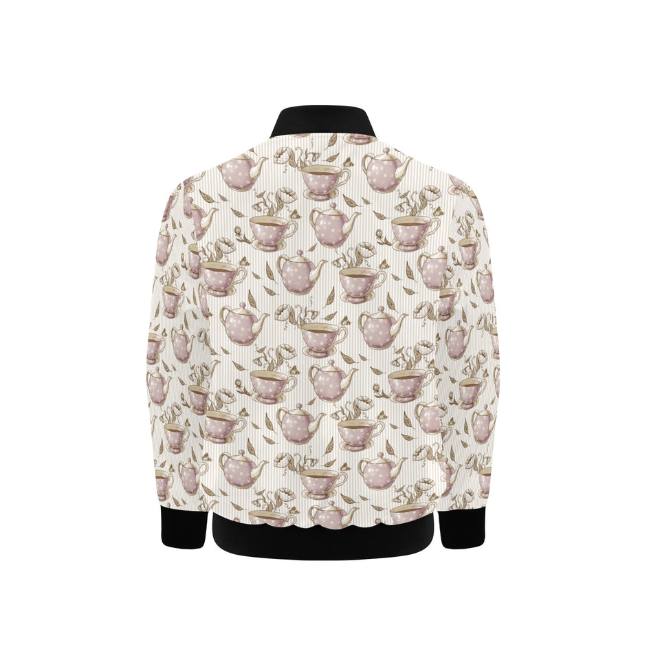 Tea pots Pattern Print Design 03 Kids' Boys' Girls' Bomber Jacket