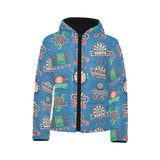 Darts Pattern Print Design 02 Kids' Boys' Girls' Padded Hooded Jacket