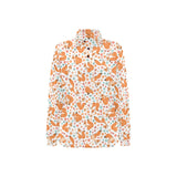 Squirrel Pattern Print Design 05 Women's Long Sleeve Polo Shirt