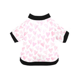 Watercolor pink heart pattern All Over Print Pet Dog Round Neck Fuzzy Shirt