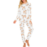 shiba inu dog pattern Women's All Over Print Pajama Set