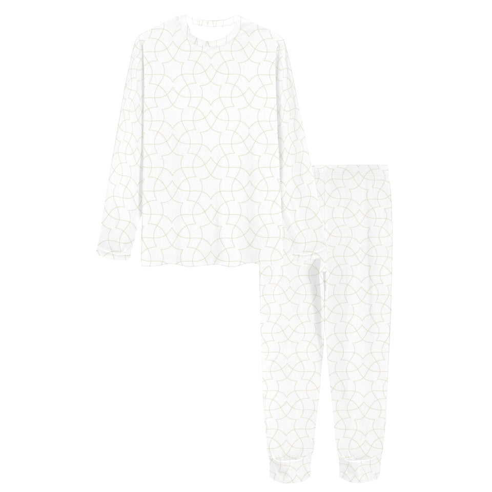 arabic white pattern Women's All Over Print Pajama Set
