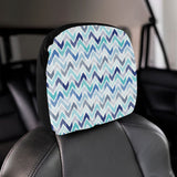 zigzag chevron blue pattern Car Headrest Cover