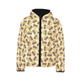 Hamburger Pattern Print Design 01 Kids' Boys' Girls' Padded Hooded Jacket