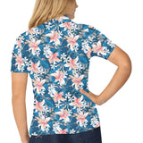 Hibiscus Pattern Print Design 02 Women's All Over Print Polo Shirt