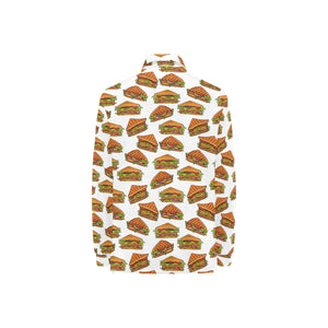 Sandwich Pattern Print Design 02 Women's Long Sleeve Polo Shirt