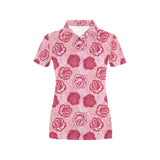 Rose Pattern Print Design 02 Women's All Over Print Polo Shirt