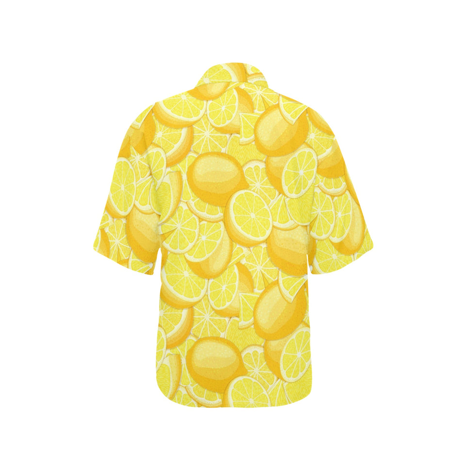 lemon pattern Women's All Over Print Hawaiian Shirt