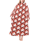 Fire flame symbol design pattern Blanket Robe with Sleeves