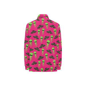 Alien Pattern Print Design 03 Women's Long Sleeve Polo Shirt