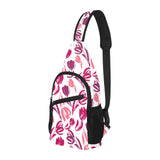 pink sketch tulip pattern All Over Print Chest Bag