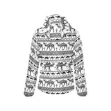Camel polynesian tribal pattern Women's Padded Hooded Jacket