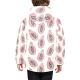 papaya pattern Kids' Boys' Girls' Padded Hooded Jacket
