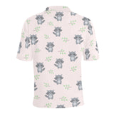 cute raccoons leaves pattern Men's All Over Print Polo Shirt