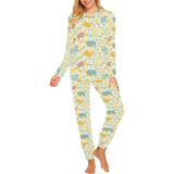Hippopotamus Pattern Print Design 04 Women's All Over Print Pajama Set
