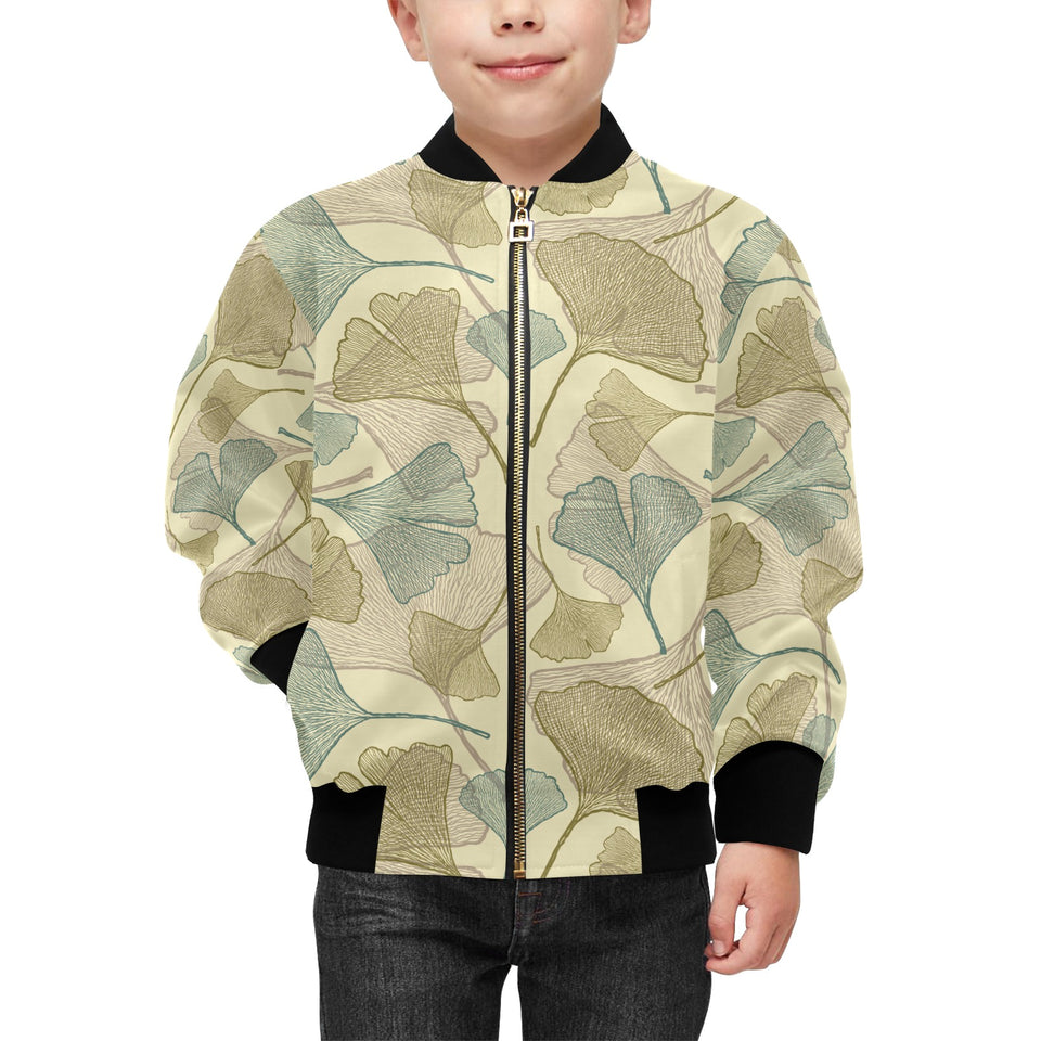 Ginkgo leaves design pattern Kids' Boys' Girls' Bomber Jacket