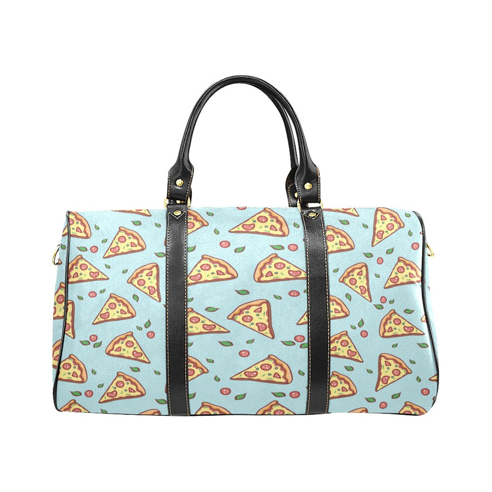 Hand drawn pizza blue background Travel Bag