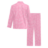 Sweet candy pink background Men's Long Pajama Set
