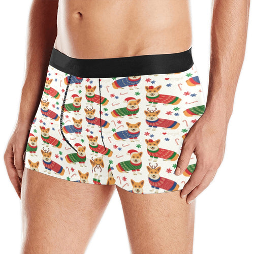 Corgi Christmas Pattern Men's All Over Print Boxer Briefs Men's Underwear