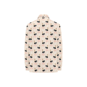 Ostrich Pattern Print Design 05 Women's Long Sleeve Polo Shirt