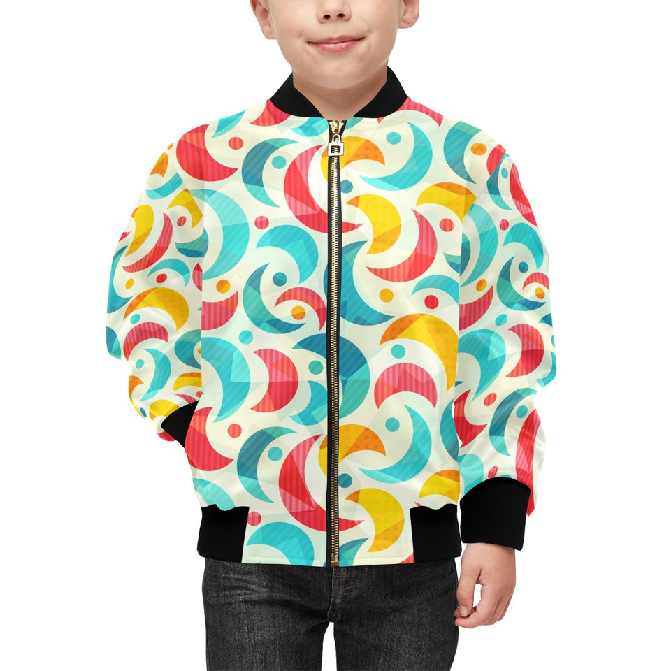 Colorful moon pattern Kids' Boys' Girls' Bomber Jacket
