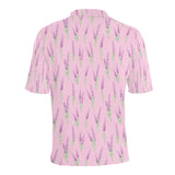 Lavender pattern pink background Men's All Over Print Polo Shirt
