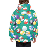Billiard Ball Pattern Print Design 01 Kids' Boys' Girls' Padded Hooded Jacket