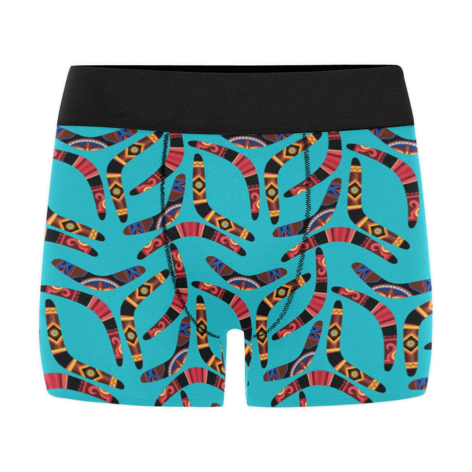 Boomerang Australian aboriginal ornament blue back Men's All Over Print Boxer Briefs Men's Underwear