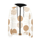 Gold Texture mushroom pattern Men's Padded Hooded Jacket