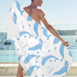 Blue whale pattern Beach Towel
