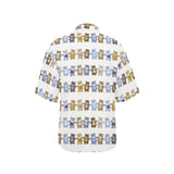 Teddy Bear Pattern Print Design 02 Women's All Over Print Hawaiian Shirt