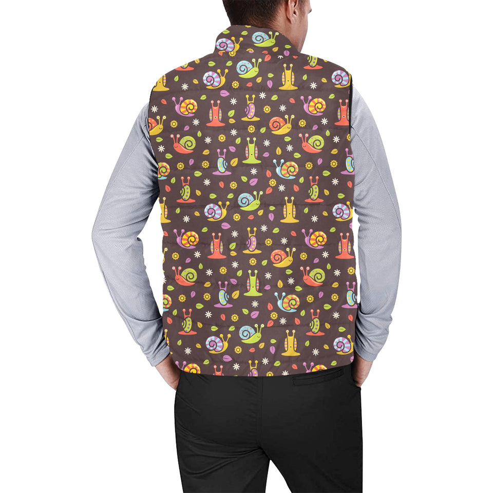 Snail Pattern Print Design 02 Men's Padded Vest